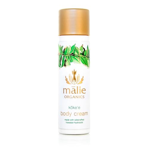 M?lie Organics Body Cream, K?ke‘e, 2.5 oz Travel Size, Deep Hydration Body Moisturizer with Coconut Oil + Kukui Nut Oil, Vegan Beauty & Personal Care Malie