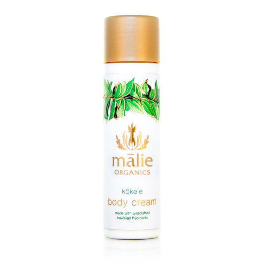 M?lie Organics Body Cream, K?ke‘e, 2.5 oz Travel Size, Deep Hydration Body Moisturizer with Coconut Oil + Kukui Nut Oil, Vegan Beauty & Personal Care Malie
