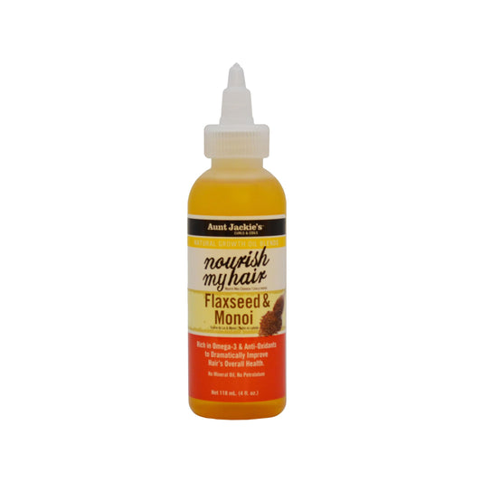 Aunt Jackie's Natural Growth Oil Blends Nourish My Hair - Flaxseed and Monoi, Improve Hair's Overall Health, Rich in Omega-3 and Anti-Oxidants, 4 oz Beauty & Personal Care Aunt Jackie's