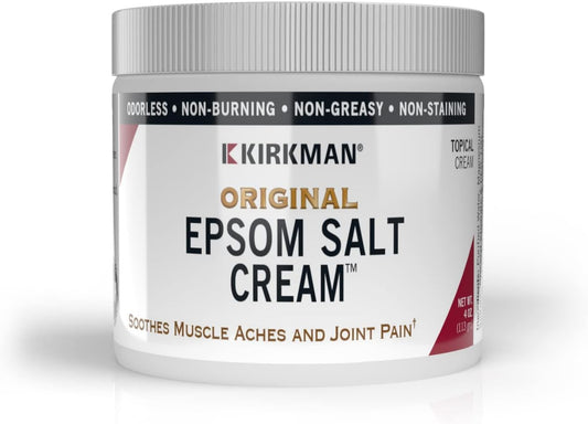 Kirkman - Epsom Salt Cream - 4oz Cream - Gluten Free - Casein Free Beauty and Personal Care Kirkman