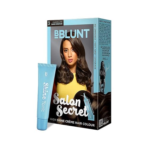 SPEC BBLUNT Salon Secret High Shine Creme Hair Colour, Chocolate Dark Brown 3, 100g with Shine Tonic, 8ml, No Ammonia Beauty & Personal Care SPEC