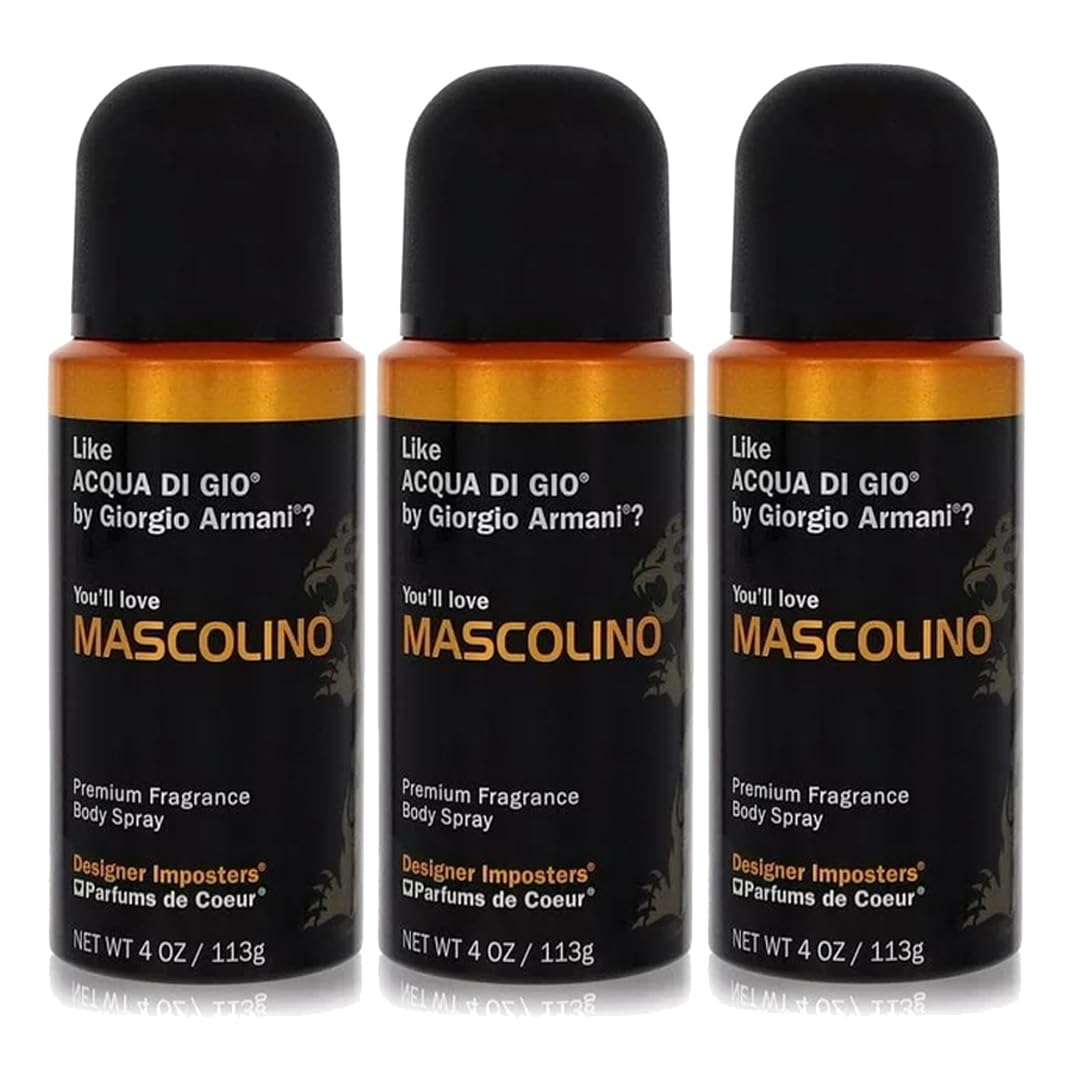 Parfums De Coeur Bod Man Mascolino Fragrance Body Spray for Men 4 oz (3) Beauty & Personal Care Parfums De Coeur