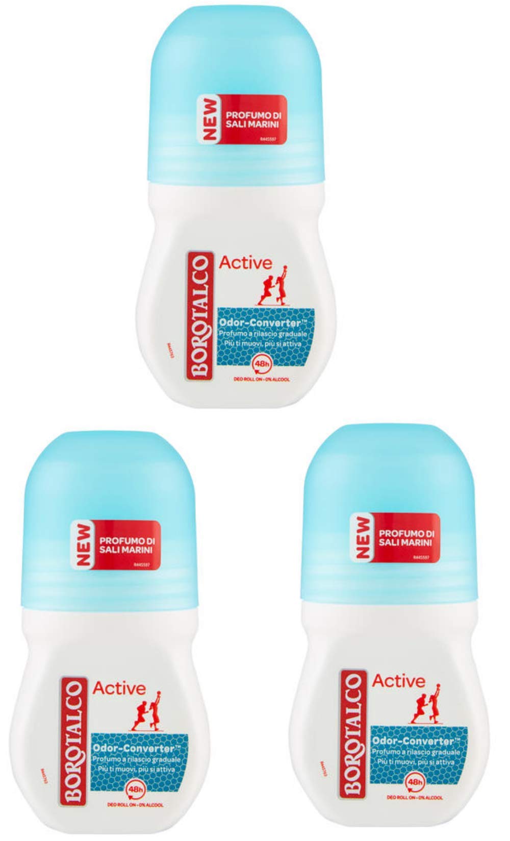 Borotalco: Deo Roll On"active mineral salt" 50 ml (1.69 fl.oz), pack of 3 Beauty and Personal Care Borotalco