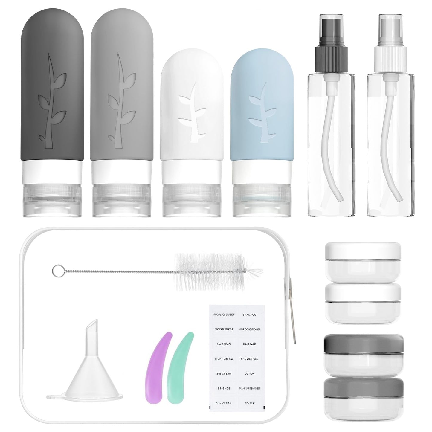 Vinofes 16 Pack Travel Size Toiletries Kits - Leak Proof TSA Approved Travel Bottles for Toiletries Essential - BPA Free Travel Containers Beauty & Personal Care Vinofes