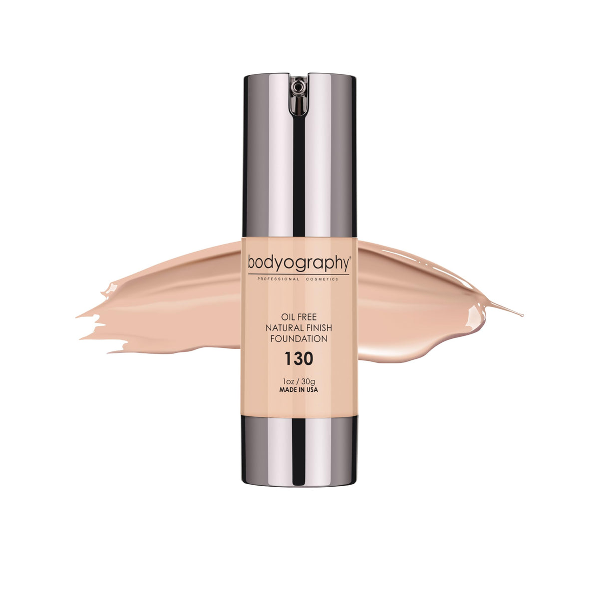 BODYOGRAPHY - NATURAL FINISH Foundation (Light #130): Oil-Free Anti-Aging Salon Natural Finish w/ Vitamin E, C, Antioxidants | Vegan, Gluten-Free Beauty & Personal Care Bodyography