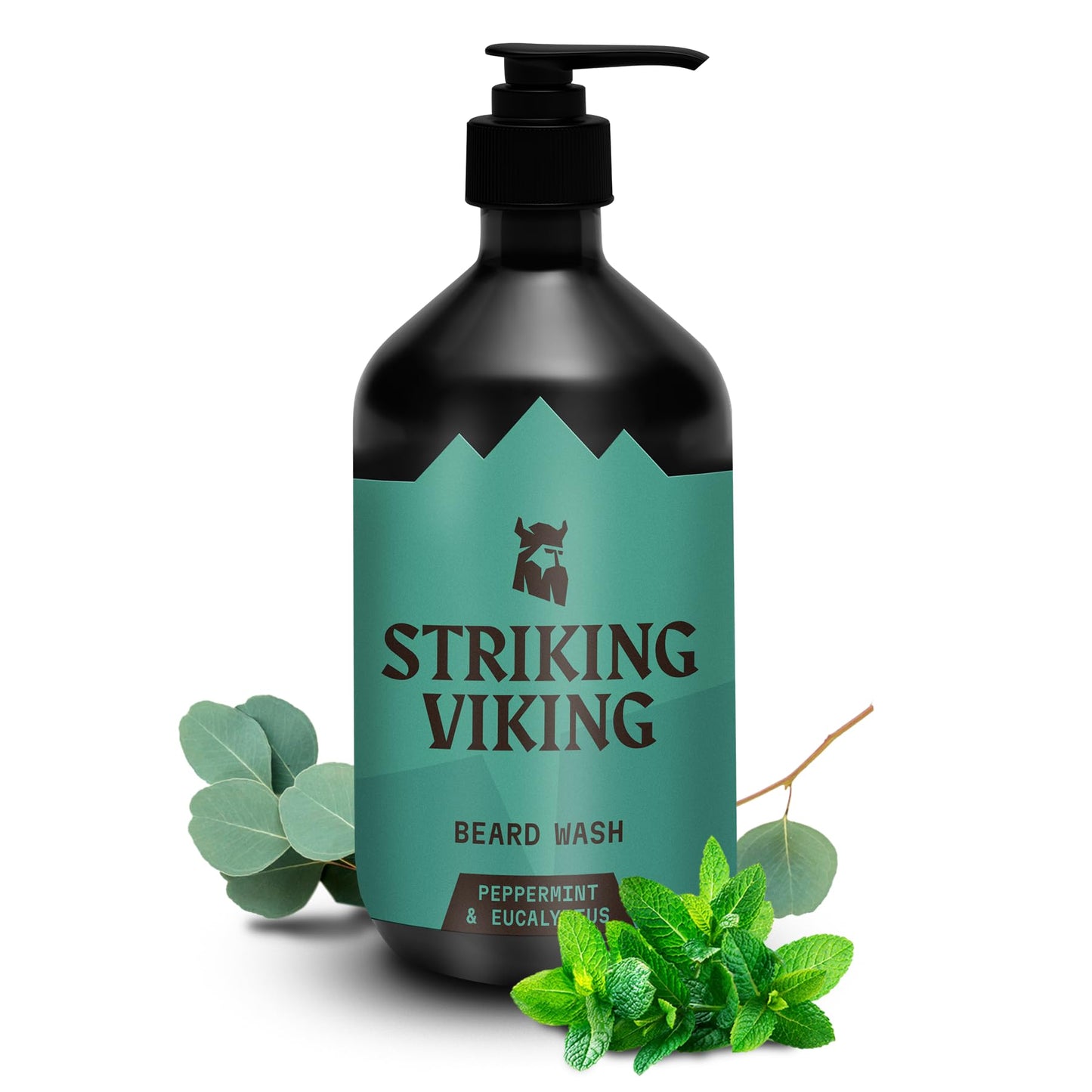 Striking Viking Beard Wash (17 oz) With Natural Peppermint & Eucalyptus Scent - Paraben & Sulfate-Free Deep Cleansing Shampoo For Beard Care Beauty & Personal Care Striking Viking