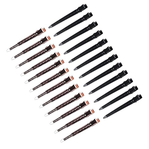 minihope 24 Packs Duck Bill Clips, 3.54 Inches/9cm Rustproof Metal Alligator Curl Clips for Hair Styling,makeup.,Hair Coloring, 12 Black,12 Rose gold. Beauty & Personal Care minihope