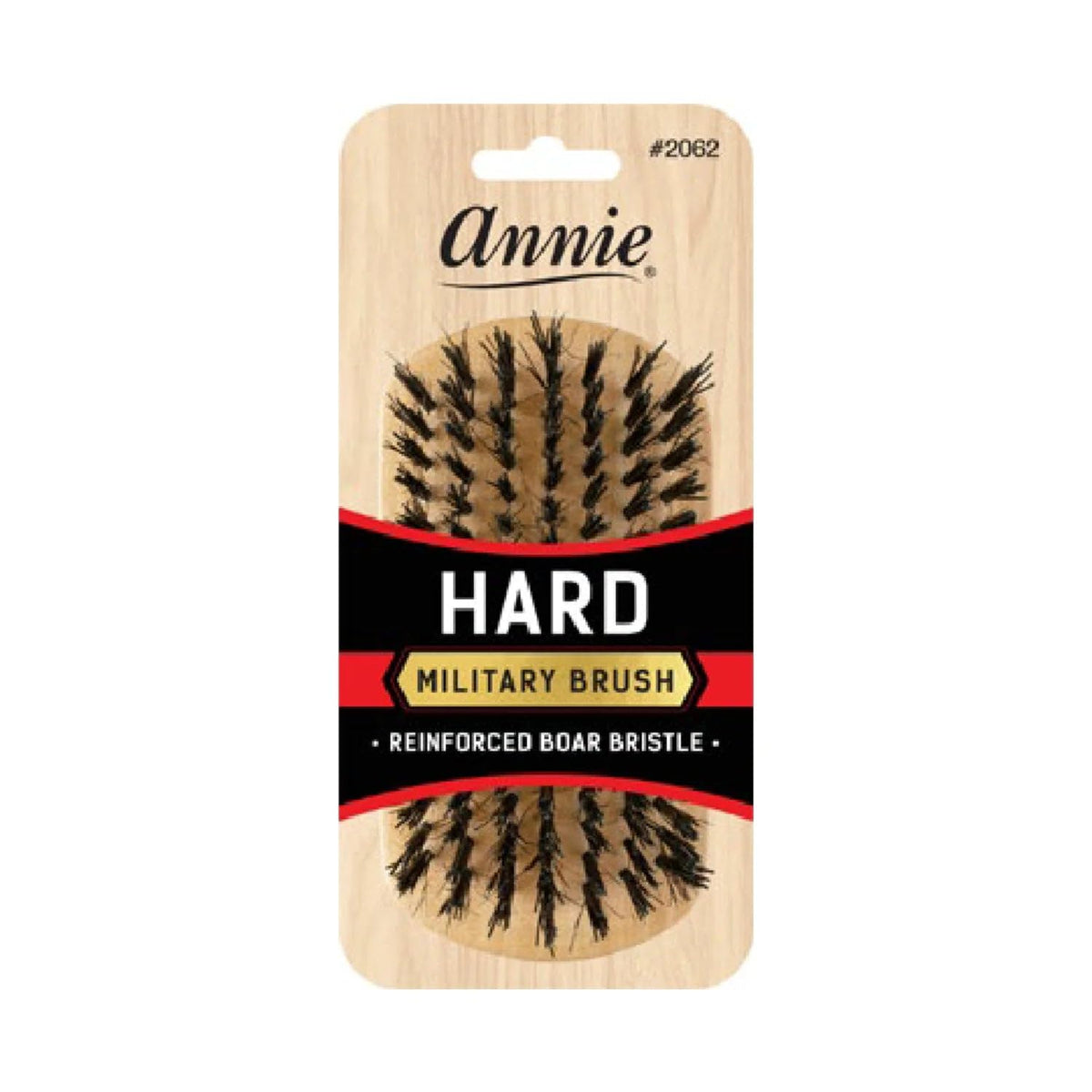 Annie Hard Boar Bristle Military Hair Brush for Men, Reinforced Nylon