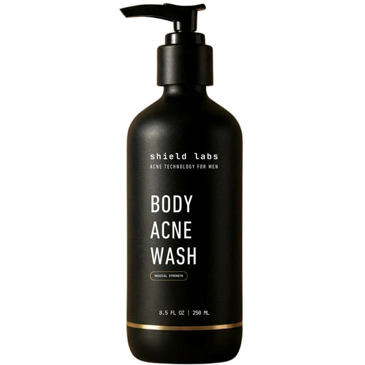 Shield Men's Acne Body Wash for Back, Chest & Shoulders - 4% Benzoyl Peroxide Body Wash, Clears Breakouts & Acne Scars - Unscented with Niacinamide Beauty & Personal Care Shield