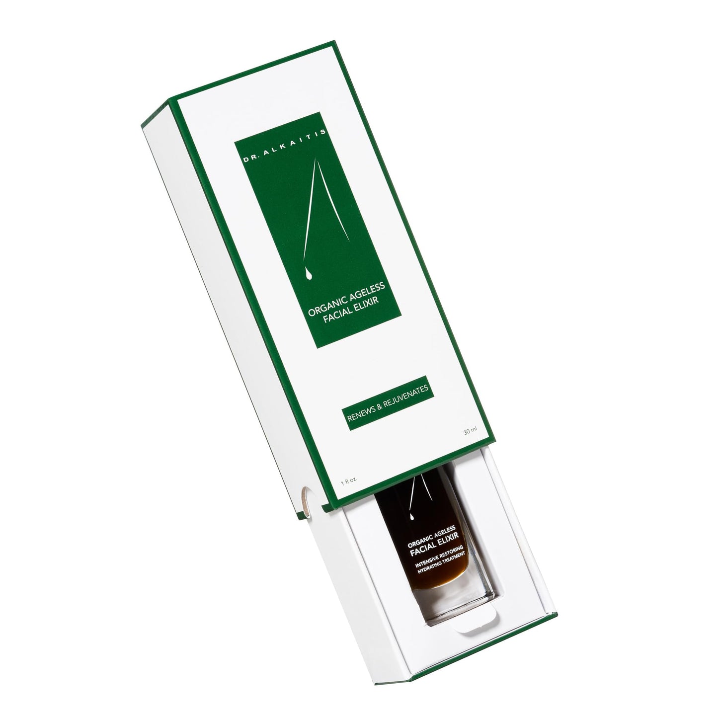 Dr. Alkaitis Organic Ageless Facial Elixir - Moisturizing Serum - Ayurvedic Herbs, Rare Oils, Superfoods - Luxury Cellular Renewal (1 fl oz | 30ml) Beauty & Personal Care DR. ALKAITIS