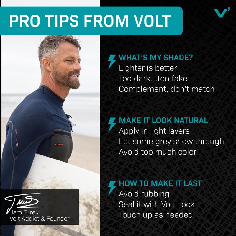 VOLT Grooming Temporary Instant Beard Color for Men, Quick Drying Plant-Based Brush On Beard, Mustache & Eyebrow Color, Sensitive Skin Safe, Burnt Beauty & Personal Care VOLT