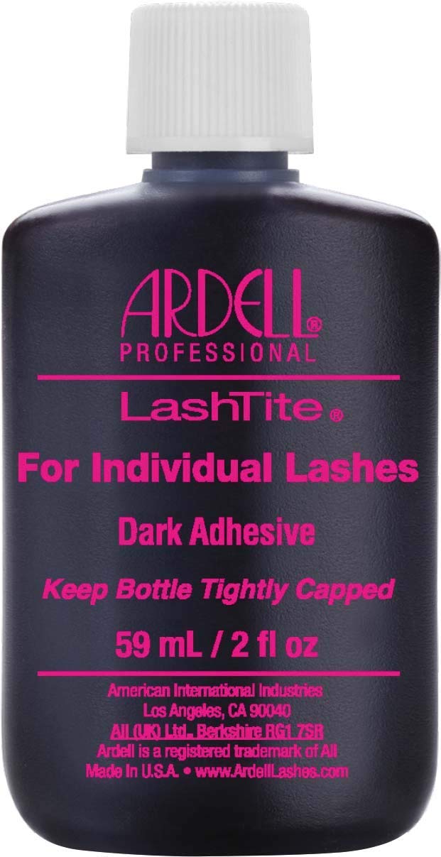 Ardell LashTite Lash Adhesive, Dark Eyelash Glue for Individual Lashes - Long-Lasting Waterproof Lash Glue, 2 fl oz