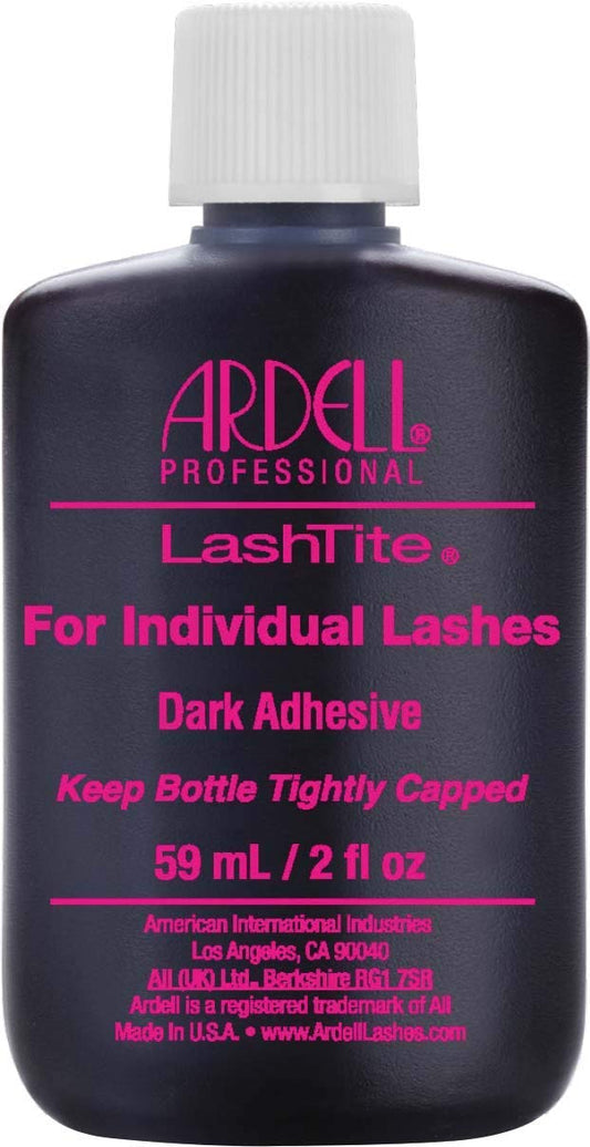 Ardell LashTite Lash Adhesive, Dark Eyelash Glue for Individual Lashes - Long-Lasting Waterproof Lash Glue, 2 fl oz