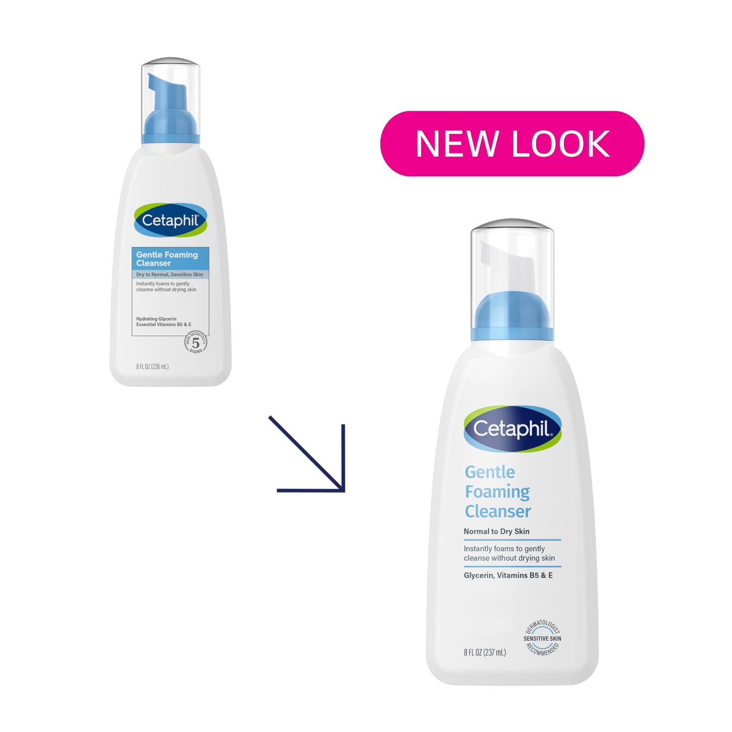 Cetaphil Oil Free Gentle Foaming Cleanser For Dry to Normal, Sensitive Skin, 8oz Pack of 2, Made with Glycerin and Vitamins B5 and E, Dermatologist Beauty & Personal Care Cetaphil
