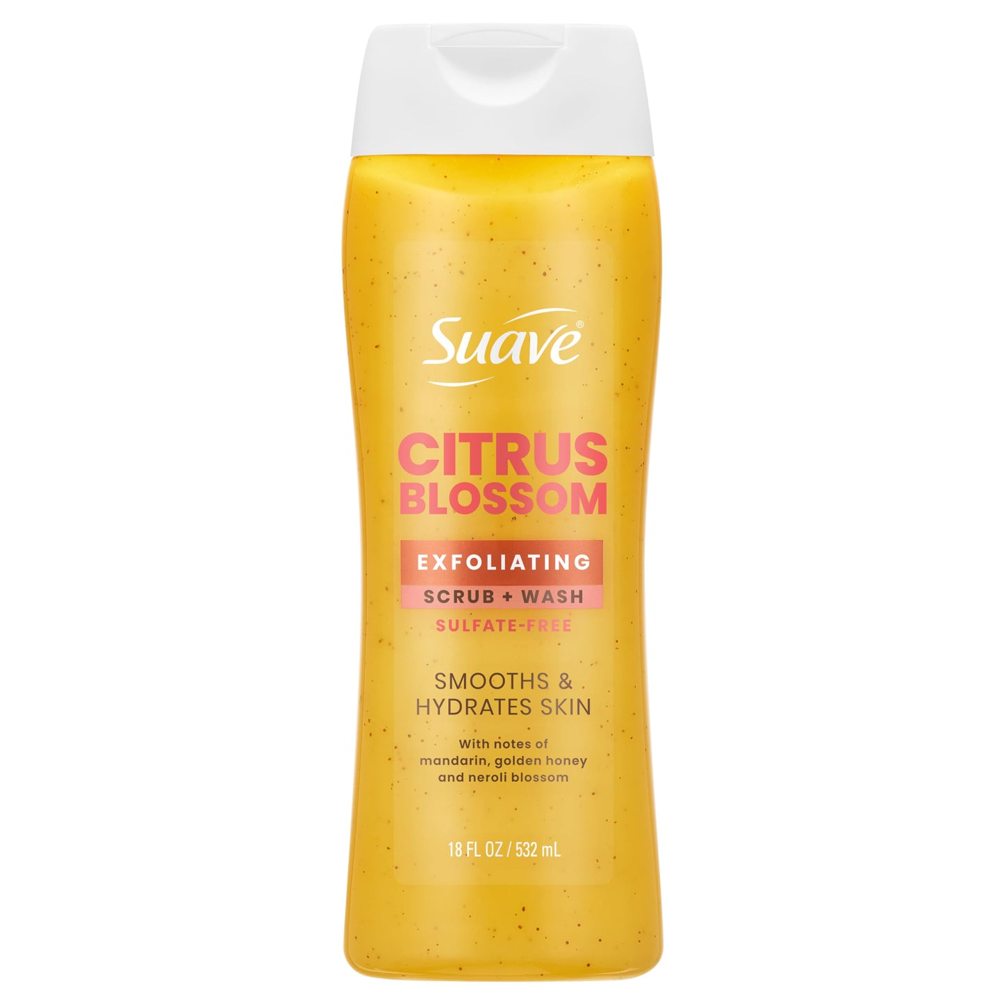 Suave Citrus Blossom Exfoliating Body Wash & Scrub with Glycerin & Vitamin E, Sulfate-Free Hydrating Cleanser for Soft, Smooth Skin, 18 FL OZ Beauty & Personal Care Suave