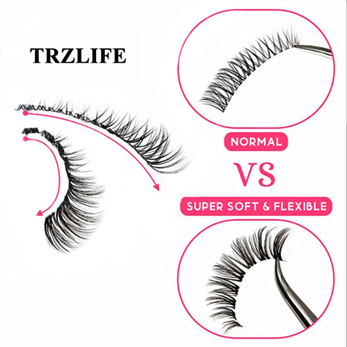 TRZLIFE Eyelash Clusters, 72 PCS DIY Individual Lash Extension Create Personal Eyelash Style Easily Super Natural and Comfortable Clear Band Beauty & Personal Care TRZLIFE
