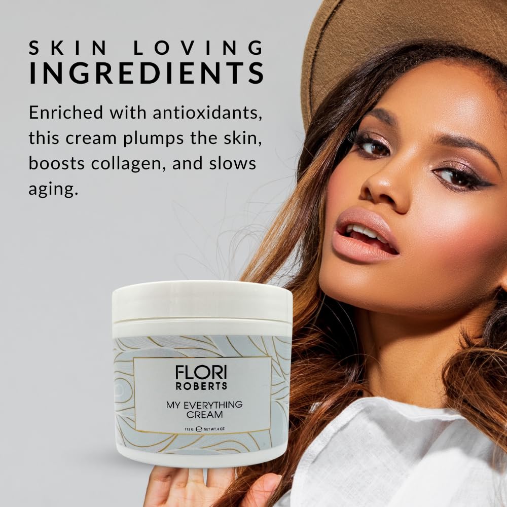 Flori Roberts My Everything Crème, Moisturizer for Face, Eyes and Throat, Anti-Wrinkle and Skin Firming, Facial Cream, 4oz Beauty & Personal Care Flori Roberts