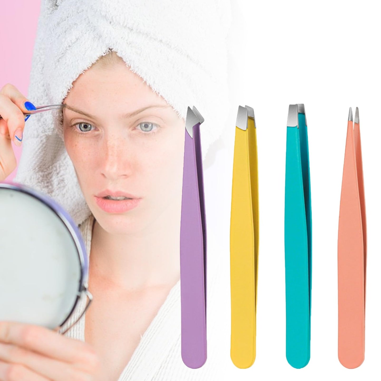 szutfidy Tweezers for Women and men, Professional Precision Tweezers for Eyebrows, Pointed and Slant Tweezers for Facial Hair,Stainless Steel Tweezers Beauty and Personal Care szutfidy