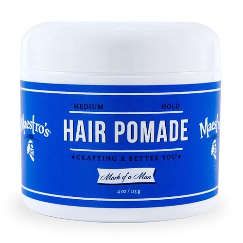 Maestro's Classic Hair Pomade - Mark of a Man Blend | Medium Hold Pomade for Men | Smooth Finish & Natural Shine | Water-Based Formula for All Hair Beauty & Personal Care Maestro's Classic