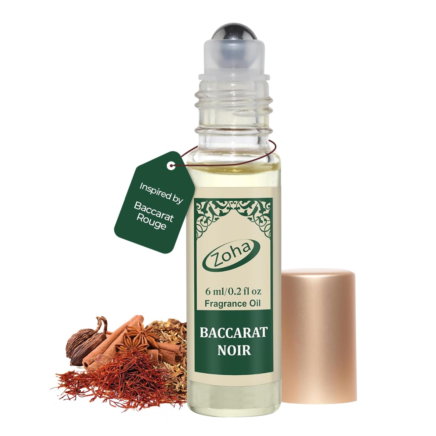Zoha Baccarat Noir Perfume for Women and Men | Impression of Baccarat-Rouge | Alcohol-free Fragrance | 6ml Roller Beauty & Personal Care Zoha