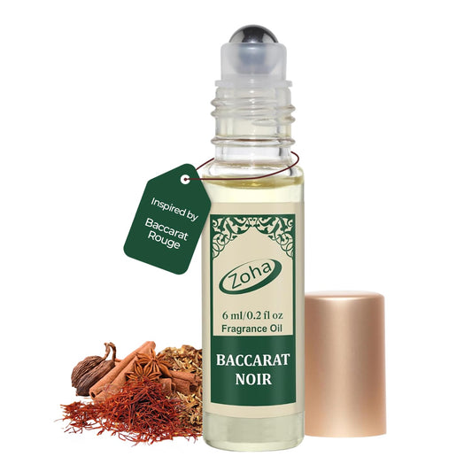 Zoha Baccarat Noir Perfume for Women and Men | Impression of Baccarat-Rouge | Alcohol-free Fragrance | 6ml Roller Beauty & Personal Care Zoha