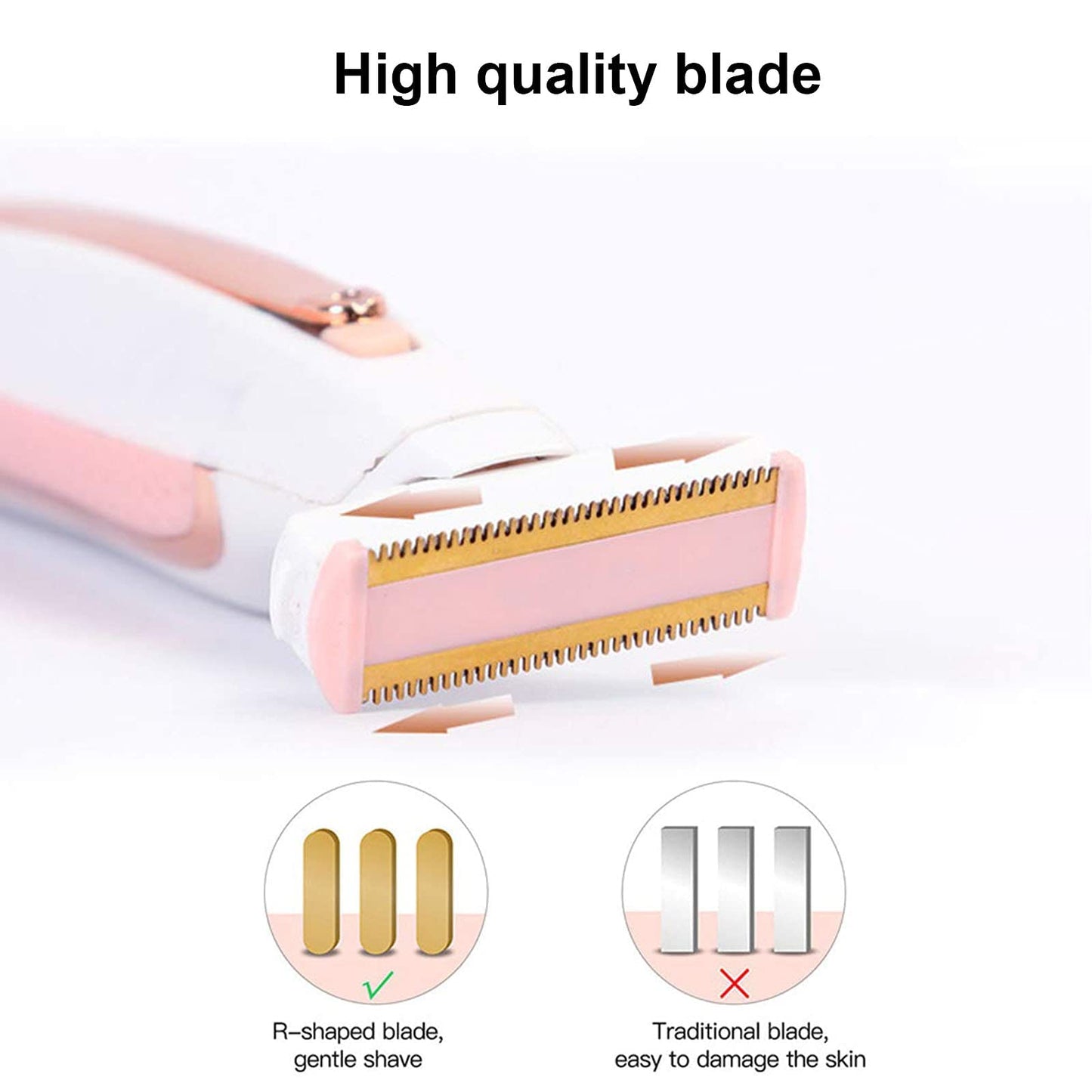 2PCS LinMei Razor Replacement Heads Compatible for Finishing Touch Flawless Body Rechargeable Ladies Shaver and Trimmer with 2 Cleaning Brush Beauty and Personal Care LinMei