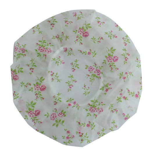Ruilogod Woman Pink Flower Pattern Elastic Band Water Resistant Shower Bath Cap (id: a72 e17 08e cda c37 Beauty and Personal Care Ruilogod