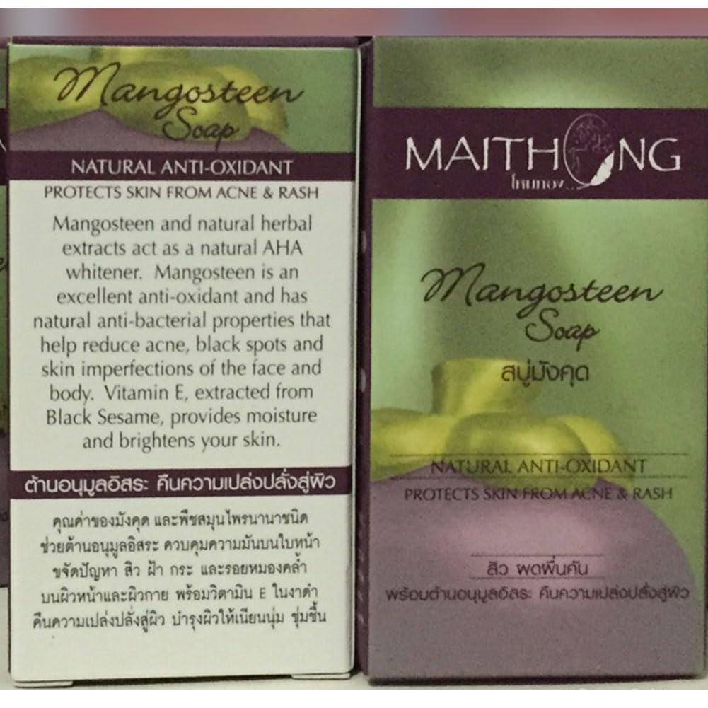New Maithong Mangosteen New Herbal Soap Bar Protect Acne 100g Beauty & Personal Care Maithong