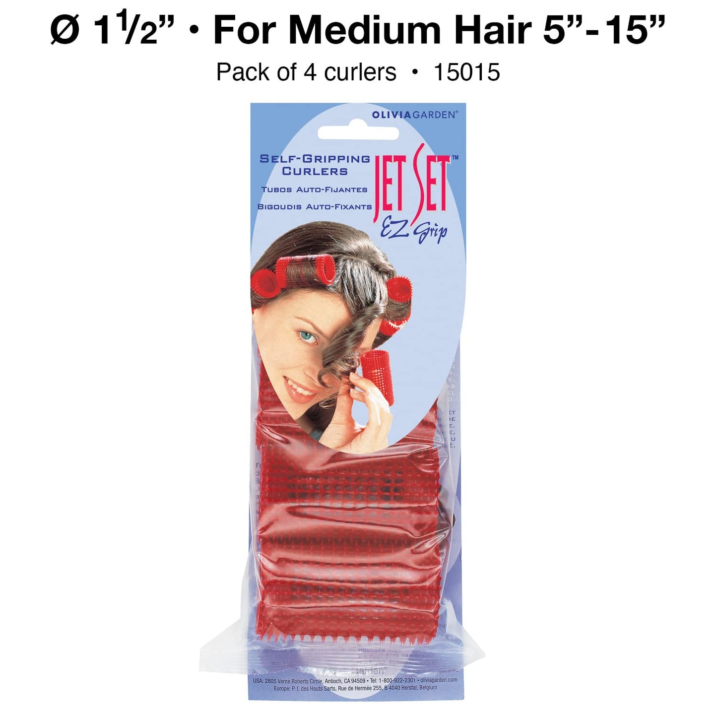 Olivia Garden Jet Set Self-Gripping Curler For Setting Or Perming (1 1/2" - 4 Count) Beauty & Personal Care Olivia Garden
