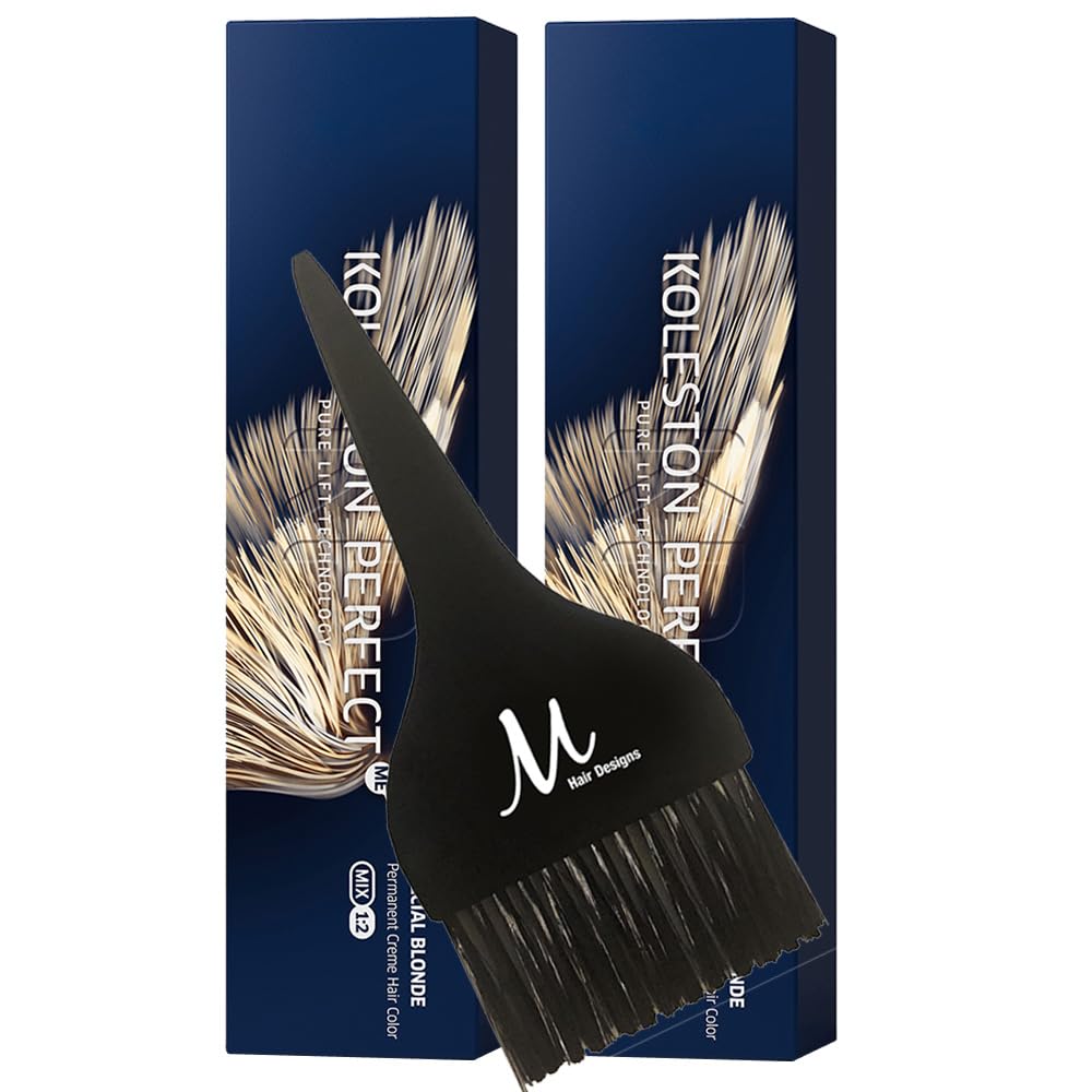 Koleston Perfect ME+ 12/16 Special Blonde/Ash Violet Permanent Hair Color Creme 2 Ounce (Pack of 2) With Tint Brush - Long-Lasting Gray Coverage - Use Beauty & Personal Care M Hair Designs