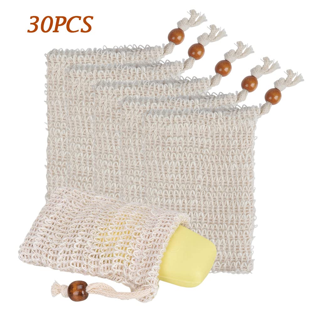 "N/A" OTYMIOW 30 Pack Soap Bags for Bars Soaps Exfoliating Natural Sisal Soap Bag Hand Made Soaps Bag Mesh with Drawstring for Bath & Shower Use Beauty & Personal Care "N/A"