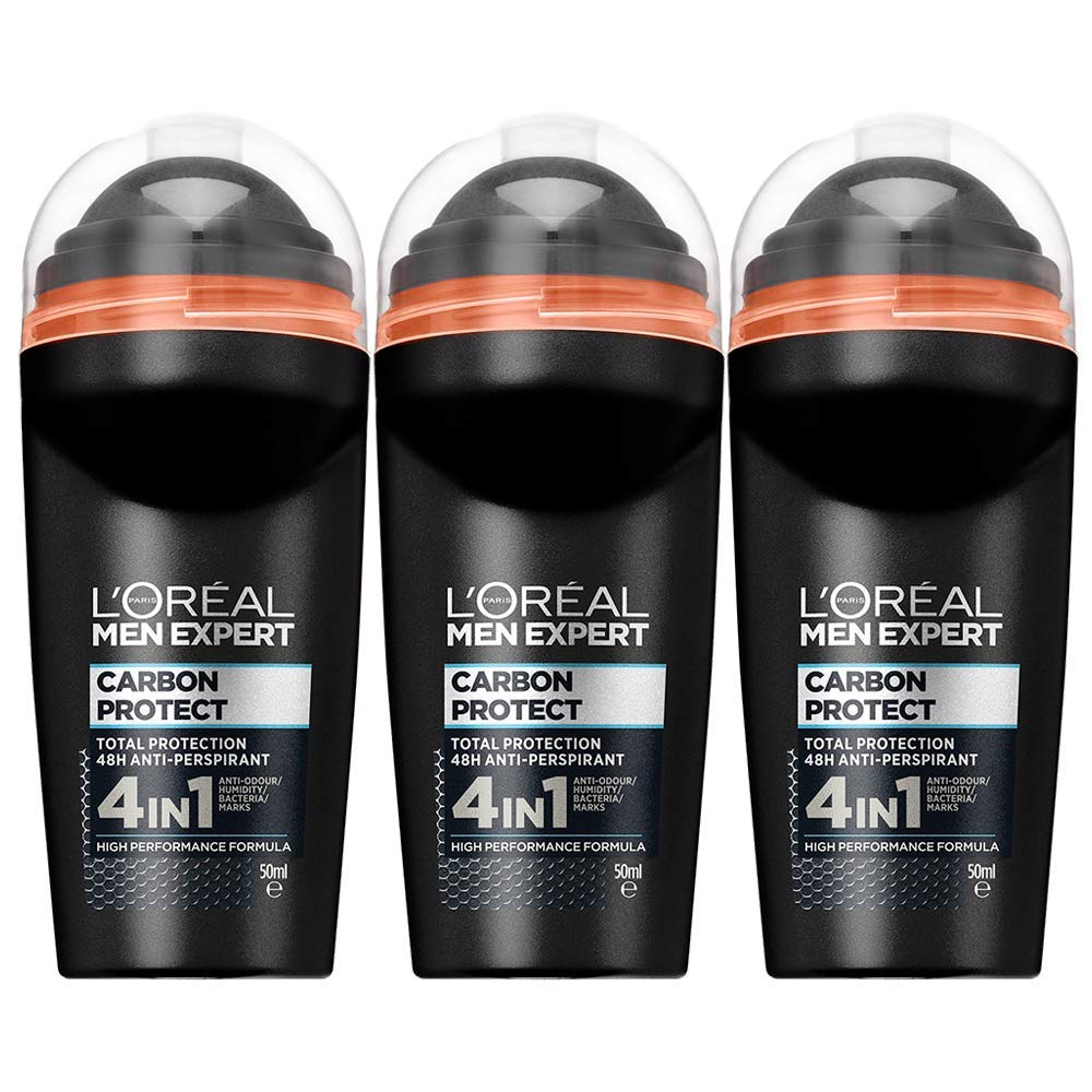 L'oreal Men Expert (Pack of 3) Carbon Protect Roll-on X 50 ml Beauty and Personal Care L'ORÉAL