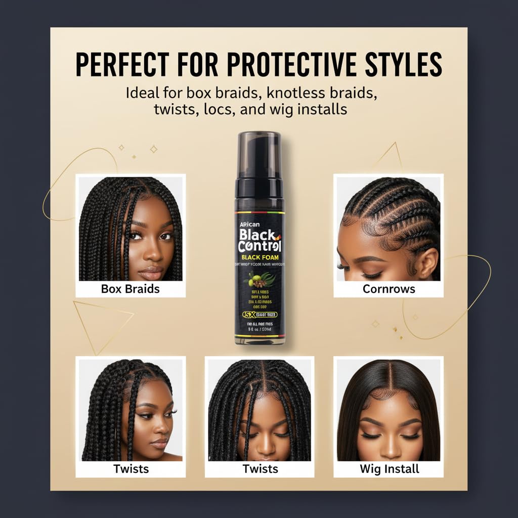 African Black Control Black Foam - 8 fl oz (Pack of 2) Beauty & Personal Care African Black Control
