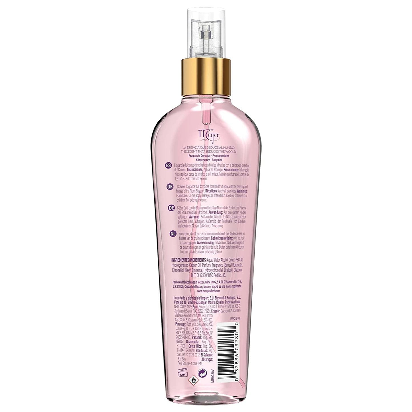 Maja Plum Blossom Perfumed Body Mist with Floral and Fruity notes to refresh yourself any time, Transparent Purple, 8.1 Fl Oz, Spray Bottle Beauty & Personal Care Maja