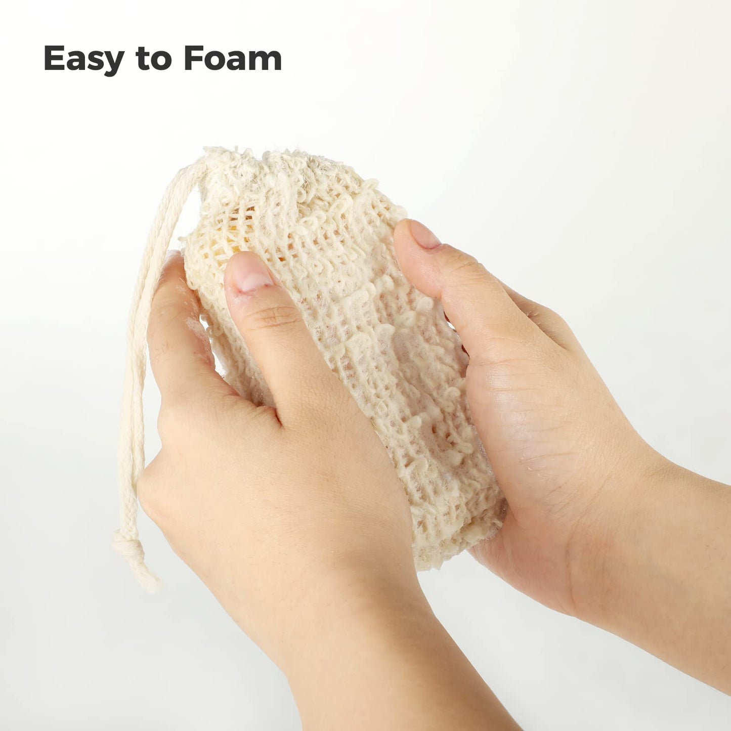 COSYOO 100 Pcs Sisal Soap Saver Bag with Drawstring, Plastic-Free Soap Saver Bags Reusable& Natural Bubble Exfoliating Pouch for Bath & Shower, Zero Beauty & Personal Care COSYOO