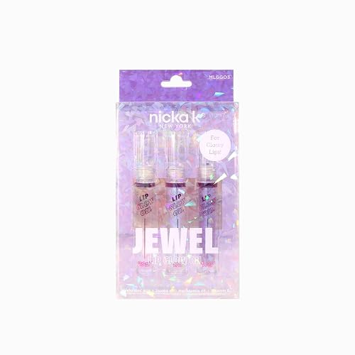 NICKA K NEW YORK Jewel Lip Glow Oil, Glossy Lips, Smooth, Lightweight, Non-Sticky (MLGGO3 Sapphire) Beauty & Personal Care NICKA K NEW YORK