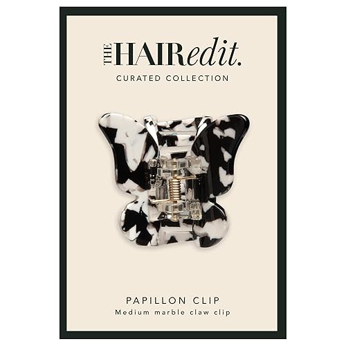 The Hair Edit Black & White Marble Papillon Claw Clip Beauty & Personal Care The Hair Edit