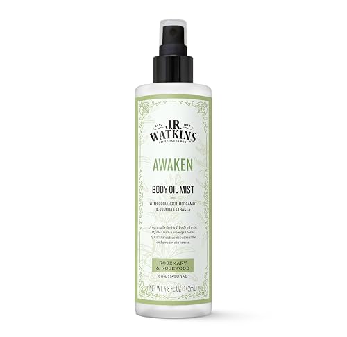 J.R. Watkins Awaken Body Oil Mist, Hydrates Skin, Stimulates and Awakens Senses, Natural Rosemary & Rosewood, 4.8 oz Beauty & Personal Care J.R. Watkins
