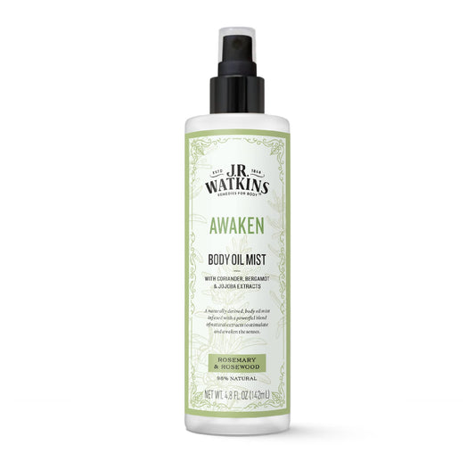 J.R. Watkins Awaken Body Oil Mist, Hydrates Skin, Stimulates and Awakens Senses, Natural Rosemary & Rosewood, 4.8 oz Beauty & Personal Care J.R. Watkins