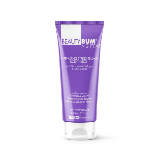 BeautyFit BeautyBum Nighttime Anti-Aging Stress Release Body Lotion - Helps with Muscle Recovery - Moisturizes and Smoothes Skin - Minimizes Dimples Beauty & Personal Care BeautyFit