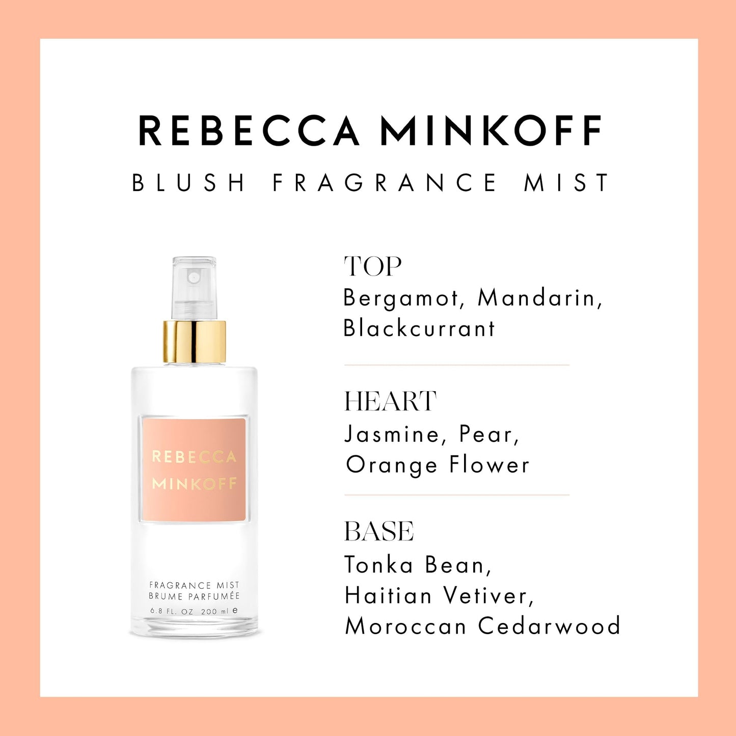 Rebecca Minkoff Blush - Body Spray for Women - Floral Fresh Fragrance - Notes of Bergamot, Mandarin, Black Currant, Orange Flower, Jasmine - 6.8 oz. Beauty & Personal Care Rebecca Minkoff