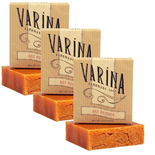 Varina Organic Bay Runner Bar Soap - Gentle Cleansing for Sensitive Skin, Spicy - 3 Pack Beauty & Personal Care Varina