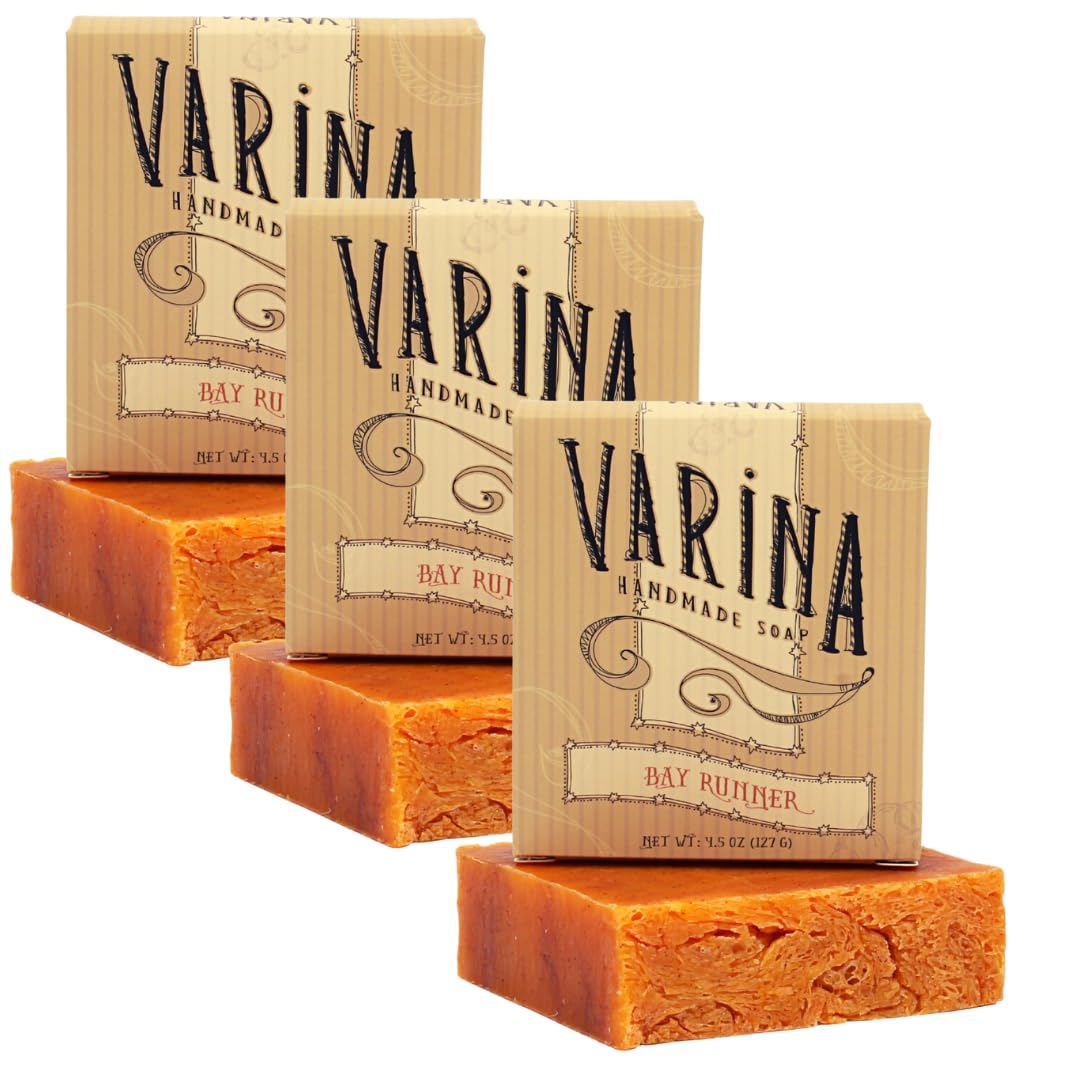 Varina Organic Bay Runner Bar Soap - Gentle Cleansing for Sensitive Skin, Spicy - 3 Pack Beauty & Personal Care Varina