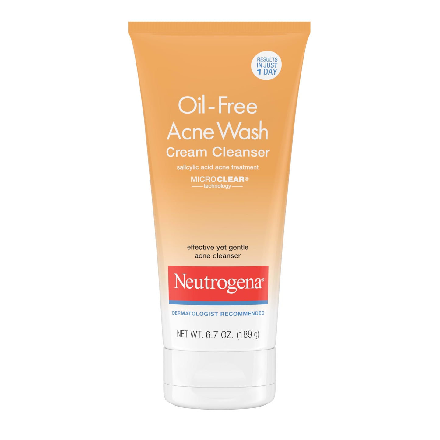 Neutrogena Oil-Free Acne Face Wash Cream Cleanser, 2% Salicylic Acid Acne Treatment, Daily Facial Cleanser for Acne-Prone Skin, 6.7 fl. oz Beauty & Personal Care Neutrogena