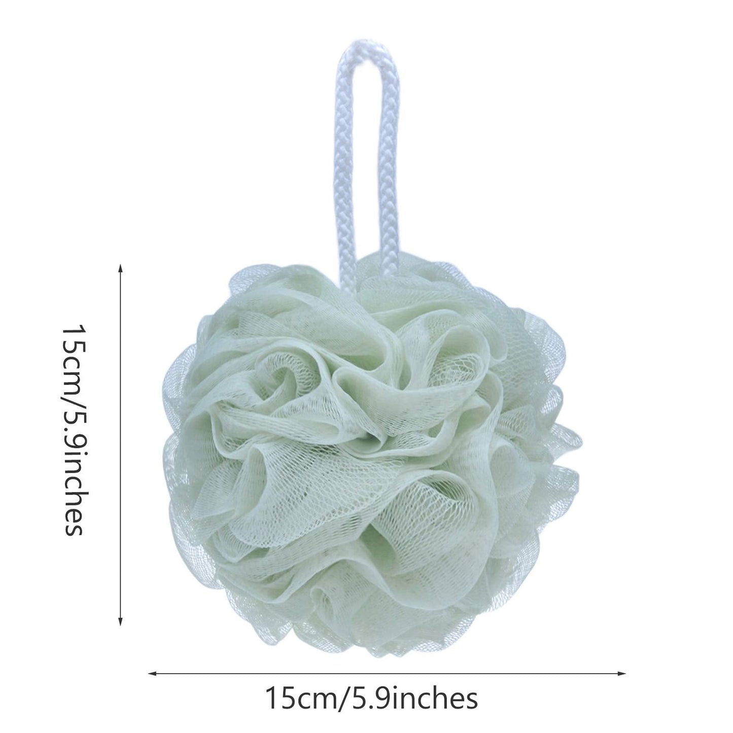 LISSOMPLUME Mesh Pouf Bath Sponge Exfoliating Shower Ball Pom Cleaning Accessory Green Color Beauty and Personal Care LISSOMPLUME