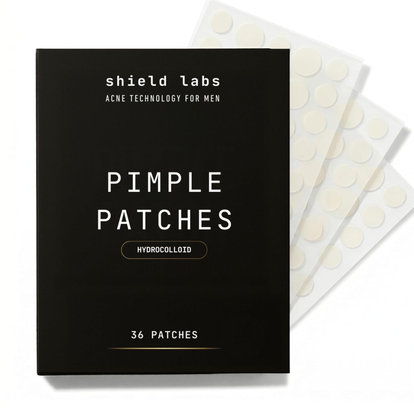 Shield Pimple Patches for Men and Boys, Invisible Hydrocolloid Spot Treatment for Acne Blemishes & Breakouts, 36 Count, Pack of 1 Beauty & Personal Care Shield