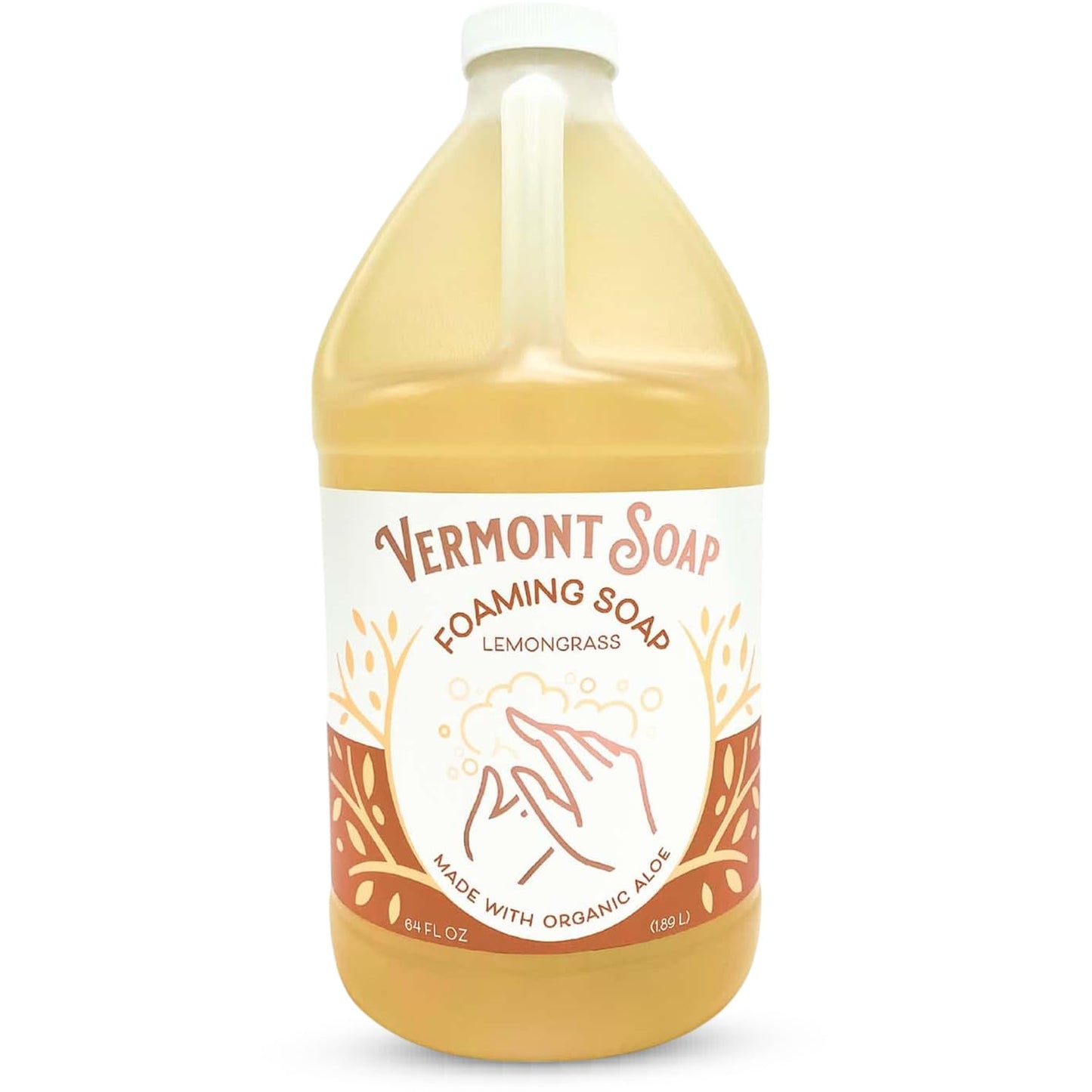 VERMONT SOAP Organic Lemongrass Zen Foaming Hand Soap - Natural Moisturizing Soap for Dry Skin - Fragrance Free Liquid Bathroom Hand Soap - Lemongrass Beauty & Personal Care VERMONT SOAP