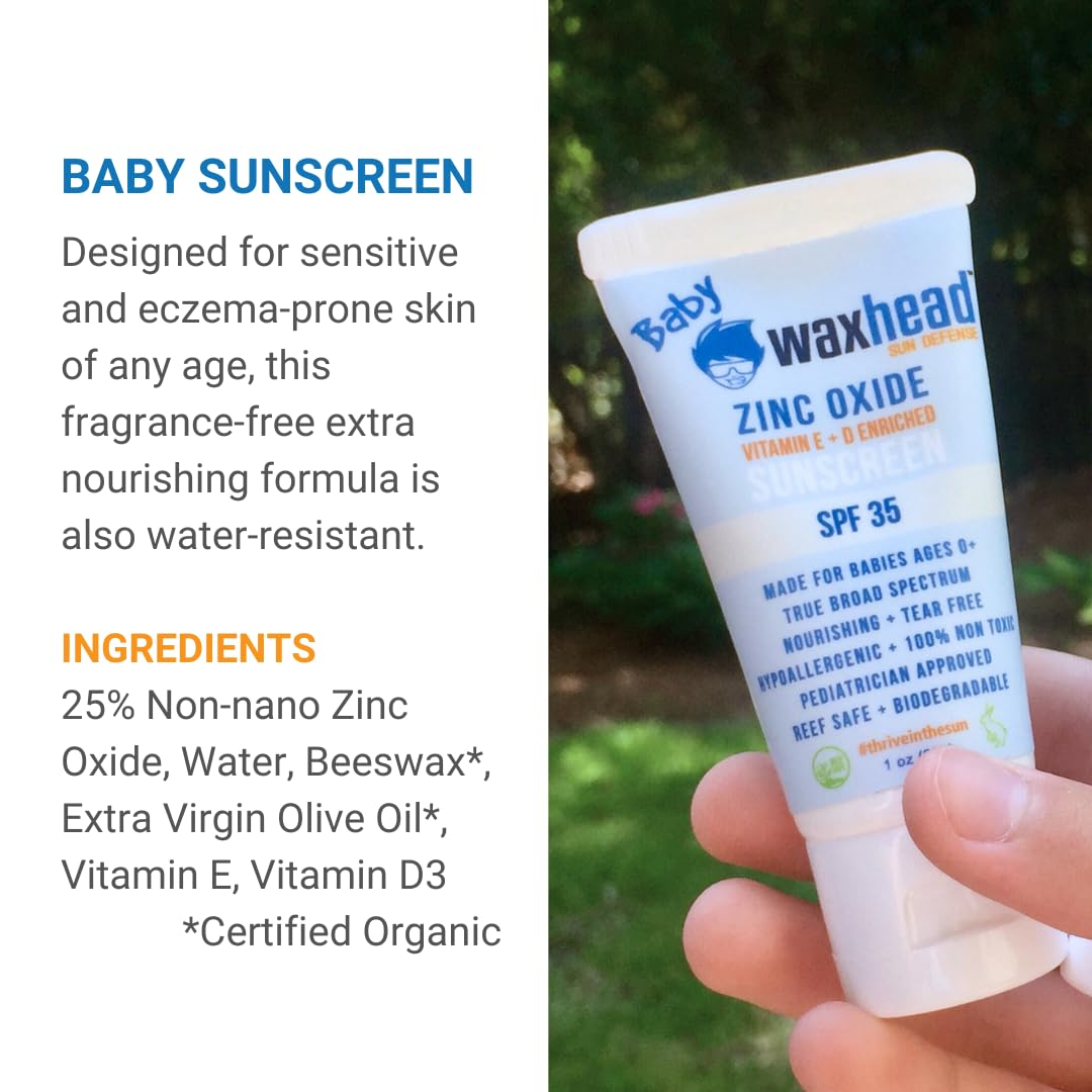 Waxhead Travel Size Sunscreen Sampler Box - Non-Nano Zinc Oxide, Coral Reef Safe, Biodegradable Sunblock SPF 30. Lip Balms, Solid Mini Paste Tins Beauty & Personal Care Waxhead Sun Defense Foods
