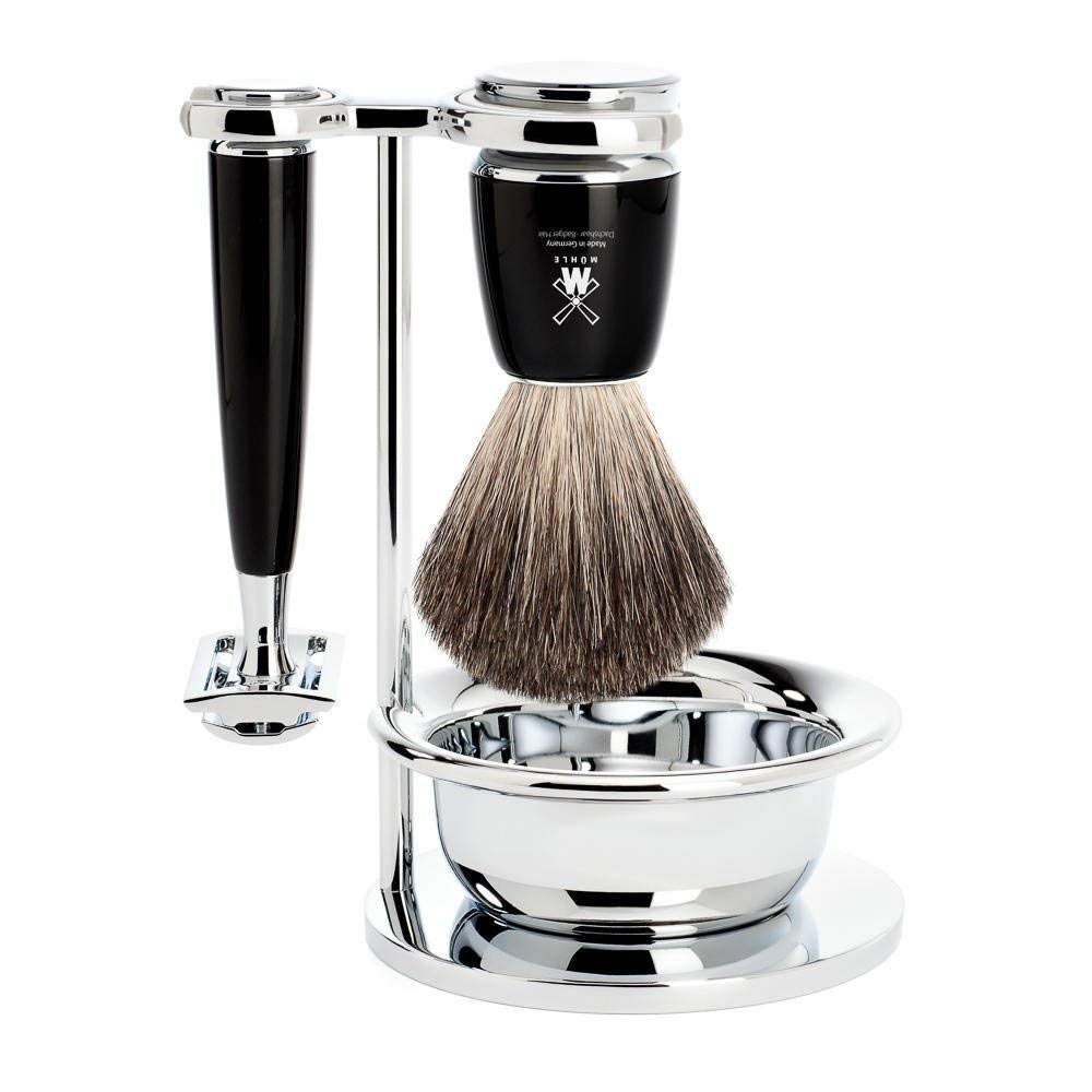MÜHLE RYTMO 4-piece Pure Badger Double Edge Safety Razor (Closed Comb) Shaving Set For Men - Perfect for Every Day Use, Barbershop Quality Close Beauty and Personal Care MÜHLE