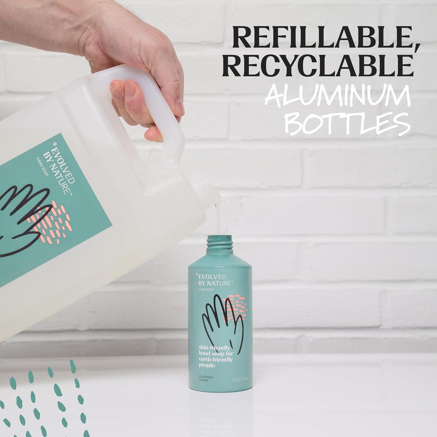 EVOLVED BY NATURE Liquid Hand Soap Refill, 128 Oz, Rosemary Lemon, Biodegradable Formula Beauty & Personal Care EVOLVED BY NATURE